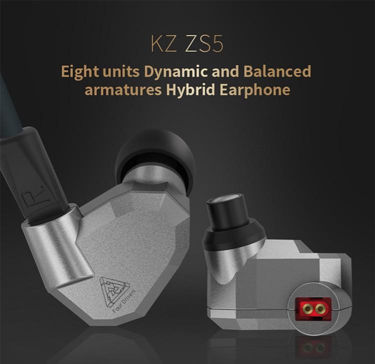 KZ Acoustics ZS5 Wired Earphones with Microphone, Noise Cancelling |  ZS5 Wired Earphones | KZ Acoustics Earphones