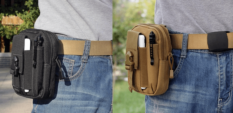Genuine Leather Wallet Belt Pocket Bag Waist Pack Cigarette Buckle Pouch